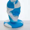 8.3 Inch Mini Skull Silicone Water Pipe Smoke Tobacco Hand Rigs With Silicon Down Stem & Glass Bowl Colored Hookah Bong