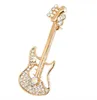 2 pouces clair strass cristal Diamante guitare broche ton or femmes robe accessoire cadeau