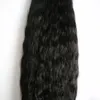 Grov Yaki Micro Bead Remy Mänskligt Hår 100g Kinky Straight Natural Hair Loop Micro Ring Real Hair Extensions Bundles 100s 10 "-26"