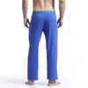 Venta al por mayor- Ropa WJ 2016 Pantalones para dormir Pantalones para hombre Pijamas Ropa para el hogar Algodón Ropa interior larga para hombre Pantalones de pijamas Pantalones largos sueltos