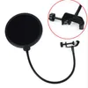 Microphone de Studio Double couche noir, 1 pièce, filtre anti-vent pour enregistrement vocal