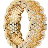 Desigenr femmes bijoux CZ bague S925 bagues en argent sterling pour femmes 18K plaqué or couleur nid d'abeille anneaux mode de ship203w