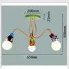 3 tête E27 dessin animé chambre d'enfants lustre chambre lumières mignon singe zèbre lampes créatives