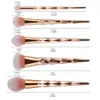 Set di pennelli per trucco in oro rosa 10 pezzi Set di pennelli per fondotinta in polvere di alta qualità, fard, strumenti per eyeliner piatto, sopracciglio, 2284354852085