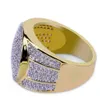 18K guld cirkel cz bling bling ring micro bana cubic zirconia simulerade diamanter hip hop storlek # 7-size # 11 ringar