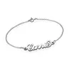 Script Letter Name " Alexis " 18k Gold Plated bracelets with name Engrave Charm Bracelets for Women Girl Personalized Custom Bracelet Charm Link Christmas Gift