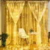 4 * 5m 64 640 Bulbos Garland LED Cortina Fadas de fadas Festa de férias Gerlyanda Natal LED luzes decorações para casamento