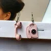 Personalità Asimmetrica Telefono ciondolare orecchini per le donne ragazze bella caramella color orecchino da ballo da ballo gioielli gioielli divertenti regali