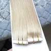 100g Remy Tape Hair Extensions 40pcs / Parti 10-26INCH TAPE Mänsklig hårförlängning Straight Brasilian PU Skin Weft Hair