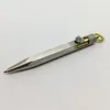 1 peça artesanal mini caneta de aço inoxidável em forma de arma, pingente de metal de bolso portátil sólido caneta esferográfica autodefesa edc