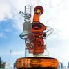 Бонги Tornado Recycler Насадка для душа Perc Dab Rig Кальяны Klein Recycler Oil Dab Rigs Зеленый Синий Янтарный Стеклянный бонг с тяжелой основой Fab Egg 9 дюймов, 14 мм, водопроводная труба с внутренним соединением