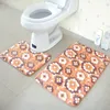 2 pçs / set malha espessura coral lã casa de banho de memória espuma de espuma banho antiderrapante tapetes de piso absorção de água tapete toalete decor