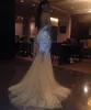 2018 Sexy Bling Mermaid Prom Dresses Halter Deep V Neck Sequined Beads Dress Evening Wear Backless Tulle Crystal Pageant Formal Gowns