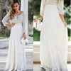 Saias por atacado - laço das mulheres em camadas de laço maxi maxi saia uma linha boho longo lante asmetria verão1