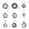 7 Styles Noosa Assorted Ginger 18mm Snap Buttons Chunk Charms Crystal Heart Multi Pendant Necklaces 316L Stainless Steel Chain Jewelry