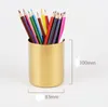 400 ml vase en laiton doré de style nordique porte-stylo cylindrique en acier inoxydable pour support multi-usage porte-crayon pot tasse contient SN941