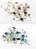 새로운 3D 장미 꽃 네일 아트 장식 DIY 디자인 빛나는 다이아몬드 펄 네일 아트 용품 (12 개) 색상