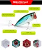 Brand High Quanlity Popper Bass Fishing Bait 7.5см 19г 6 Цвета пластиковые лазерные крикбаты приманки приманки с коробкой