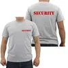 보안 남성용 T 셔츠 이벤트 직원 블랙 양면 최고 품질의 코튼 캐주얼 짧은 소매 남자 티셔츠 힙합 티셔츠 탑스
