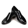 New Arrival Handmade Czarne Skórzane Patent Men Buty Luksusowy Party I Wedding Men's Sukienka Buty Mężczyźni Mokasyny