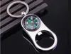 Outdoor Compass Bottle Opener with Metal Key Ring Chain Keyring Keychain Wine Beer Openers Bar Tool as Gifts