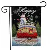 Boże Narodzenie Zima Płatek śniegu Samochód Dwustronny Drukowanie Ogród Flaga Santa Claus Home Decor Flaga Szczęśliwy Festiwal Domowy Wiszący flaga
