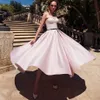 Élégante robe de soirée rose pâle avec chemisier appliqué nouvelle arrivée chérie satin cheville longueur robe de cocktail belle robe de bal tenue de soirée