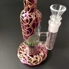 gc 9-Zoll-Heady-Glasbongs mit Perc-Ölbohrinsel, lila gerades Rohr, Kupferdraht, Dab-Ölbohrinseln mit Schüsselwasserpfeifen WP533