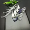 Rookpijpen AEECSSORIES GLASSHAAK HUWELAGS NIEUW GURVED HACHT ZUCHTENZAK PLAND DRAAD Grote Bubbelglas Pot Set