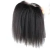 Malaysian Remy Human Hair 360 Lace Frontal Kinky Straight Pre Plucked With Baby Hairs Frontals Kinky Yaki Natural Color 10-24inch