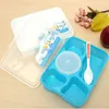 Portable Microwave Picnic Lunch Box 5+1 Fruit Food Container Storage Box Outdoor Travel Bento Box with Spoon