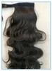 18 " человеческие волосы хвост обернуть вокруг клипа в хвост наращивание волос Для женщин отбеливатель темно-коричневый 120 г / шт