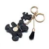 IPARAM NIEUWE FashionKey -keten Accessoires Tassel Key Ring PU Leerbeerpatroon CAR Keychain Sieradentas Charm3299472