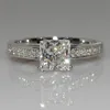 CHOUCONGERNITY Sieraden 1.5CT 5A Zirkoon CZ 925 Sterling Zilveren Dames Engagement Bruiloft Band Ring SZ 4-10 Gift