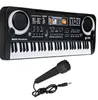 Brinquedos musicais portáteis 61 teclas de piano eletrônico teclado com microfone musical educacional crianças brinquedo presente para meninos meninas