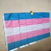 0,9 x 1,5 m Breeze transgenre drapeau rose bleu arc-en-ciel drapeaux LGBT fierté bannière drapeaux avec œillets en laiton