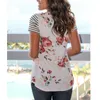 female T-shirt Fashion Summer Tshirt 2018 Striped Pockets Short Sleeve T Shirt Women Casual T-Shirt Female Floral Print Top Tees