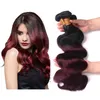 Brasileiro Ombre 1B / 99 J Onda Do Corpo Do Cabelo Bundles 100% Brasileira Tecer Cabelo Humano Ombre Escuro Vinho Vermelho 3 Bundles Extensão Do Cabelo Colorido