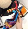 2018 Lila Blau Niet Chic Gladiator Sandalen Frau Peep Toe Strass Dimond Handgemachte High Heel Schuhe Frau Hochzeit Schuhe