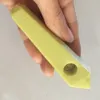 Pipa de fumar de cuarzo de Jade amarillo Natural, pipa de cigarros con punta de varita de Obelisco de piedra de cristal con filtro de Metal