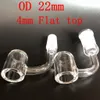 4 mm dicker Quarz-Banger mit flacher Oberseite, kuppelloser Quarznagel, 10 mm, 14 mm, 18 mm, männlich, weiblich, 45/90 Grad, 100 % echte Quarz-Banger-Nägel