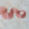 Бразильский Body Wave Virgin Human Пучки волос с кружевом Закрытие Baby Pink Цвет Необработанные волос Remy Weave Extensions Rose Gold Top Closure