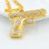 Uodesign hiphop pistol hänge kvinnor män smycken grossist Kolye guldfärg pistolhalsband med hiphop chain6094307