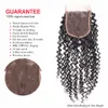 Tramas de cabello humano peruano 10A Cabello brasileño Paquetes de cabello humano con cierre Rizado rizado Venta al por mayor 4 paquetes con cierre