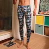 Mutande da uomo invernali Mutande lunghe Intimo termico attillato in cotone Leggings da uomo Bella biancheria intima calda stampata floreale sexy