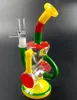 Jasny kolor podwójny recykler szklana fajka wodna fajki wodne bong 8.5 "rozmiar z 14.4mm wspólne mocne platformy wiertnicze dab miska kopuła