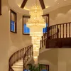 LED Moderne Lustres En Cristal Luminaire Américain Doré Long K9 Lustre En Cristal Hôtel Hall Hall Escalier Chemin Maison Inoodr Éclairage