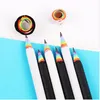 5PCS/lot Simple Rainbow Pencil Black White Writing Drawing Standard Pencils School Supplies Stationery Student Gift Papeleria