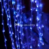 10 pezzi / lotto Led Waterfall String Curtain Light 6m * 3m 640 Leds Flusso d'acqua Decorazioni per le vacanze di Natale Fata String Lights Luci natalizie