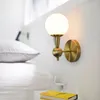 Bola de vidro lâmpada de parede moderna parede de ouro luz nórdica corredor simples corredor restaurante quarto bedside sconces